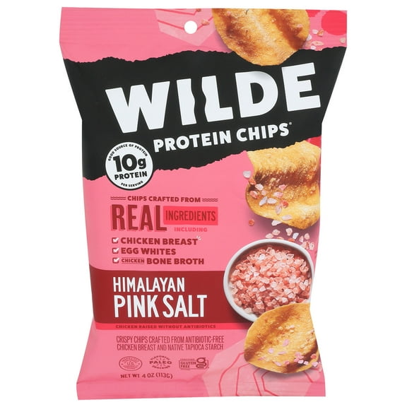 Wilde Snacks Protein Chips Himalayan Pink Salt 4 oz (Pack of 12)