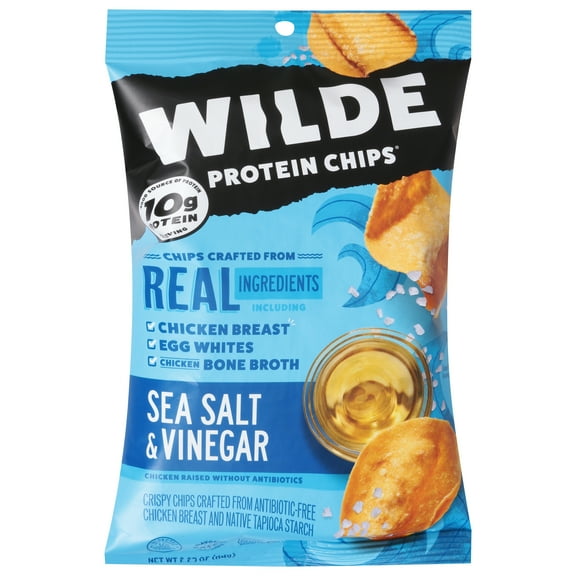 Wilde Snacks Sea Salt & Vinegar Chicken Chips 2.25 oz (Pack of 12)