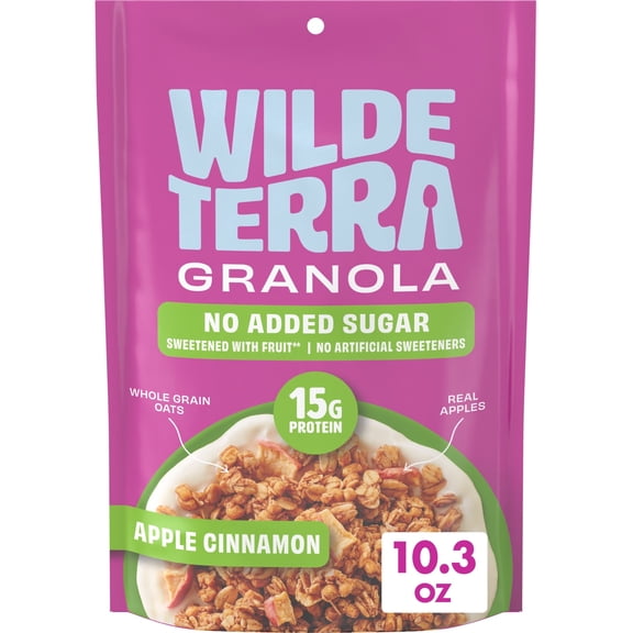 Wilde Terra Apple Cinnamon Granola, 15g Protein, No Added Sugar, 10.3 oz