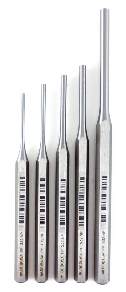 Wilde Tool 5pc Pin Punch Set MADE IN USA 3/32 – 1/4” Inch Professional ...