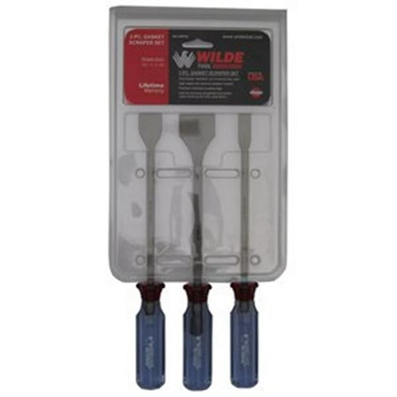 Wilde Tool Co GS 3.NP-CC 3-PIECE GASKET SCRAPER SET - .5 in. , 1 in. , & 1-.5 in. -CLAM CARD