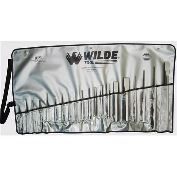 Wilde Tool K20.Np/Vr 20-Piece Punch & Chisel Set Natural Finish-Vinyl Roll