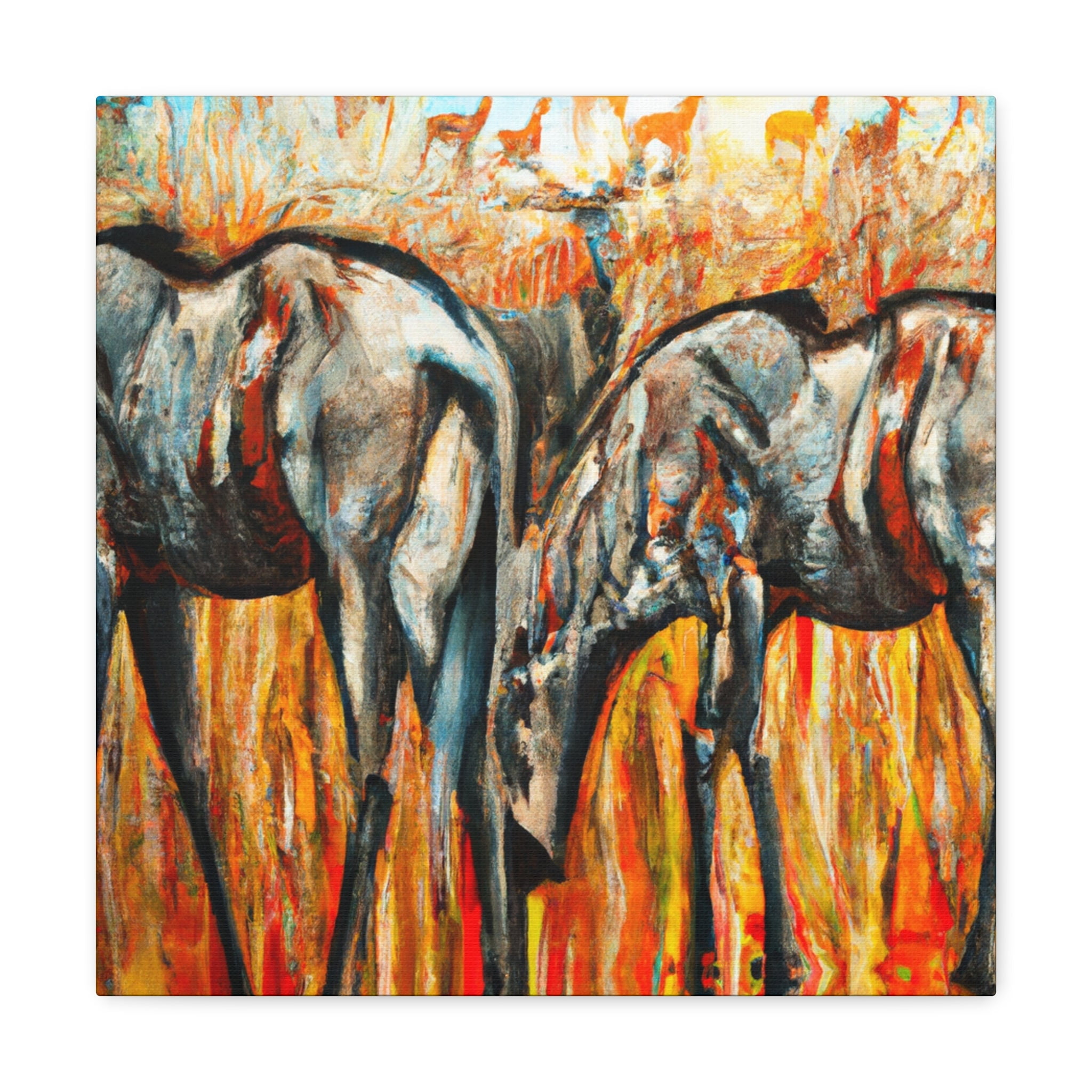 "Wildebeest Tribute Painting" Canvas