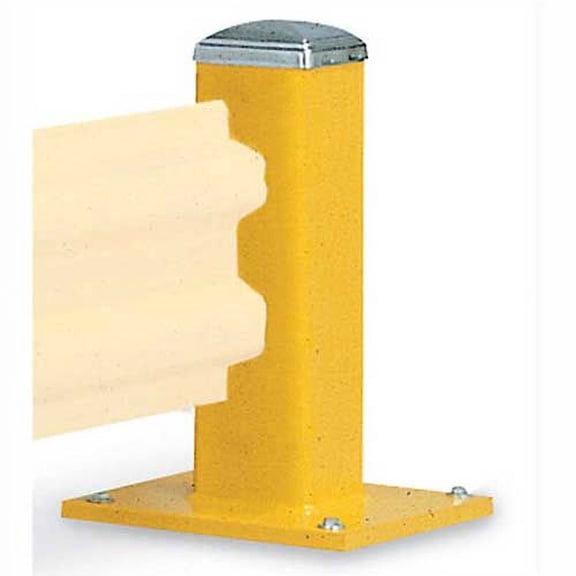 Wildeck 4231000 18 in. Steel Single Column Post for Single Rail, Yellow