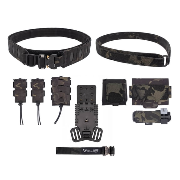 Wilder Hitman Gear Elite Kit w/ Cobra FM Velcro Inner / 500D Dump / QLS Receiver, Multicam Black, Small, 28-32