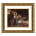 thumbnail image 1 of Wilder M. Darling 14x12 Gold Ornate Wood Frame and Double Matted Museum Art Print Titled - Dutch Girl Peeling Potatoes (circa 1896-1914), 1 of 4