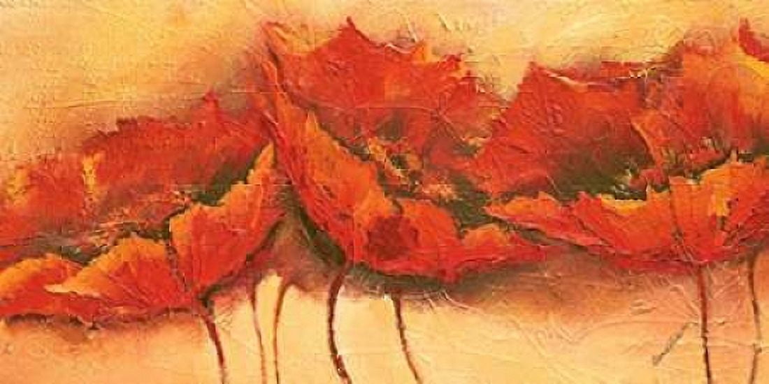 Wilder Mohn Canvas Art - Elena Filatov (24 x 48)