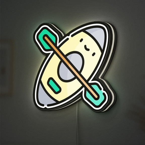 Wilderness Canoe 3D Novelty Light Box, Water Sport Themed Decor for Outdoor Enthusiast (Width 12 inch, 30cm)