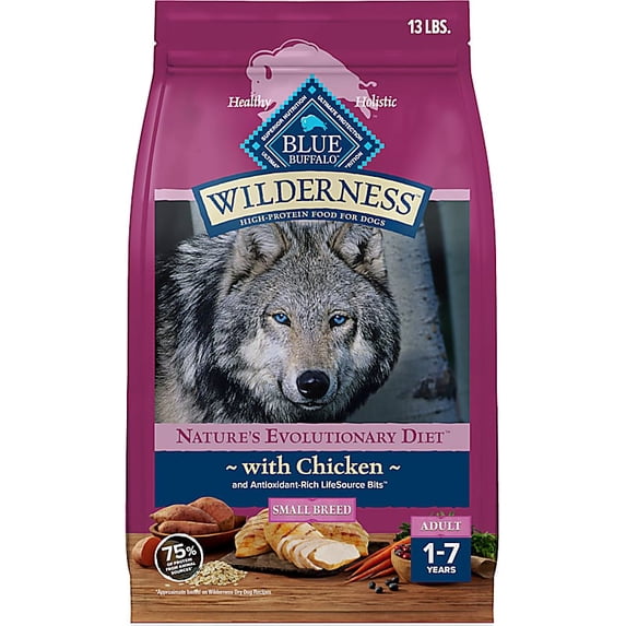 Wilderness Chicken Recipe Natural High-Protein Dry Food for Small Breed Adult Dogs 13 lbs.