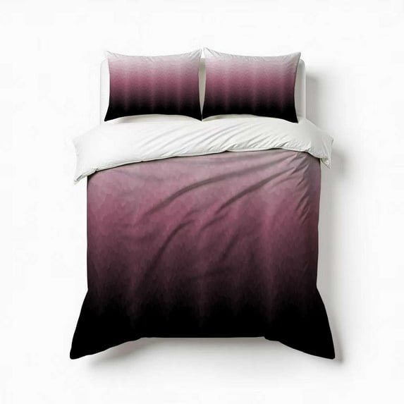 Wilderness Forest Covered In Fog-Pink Bedding Set 3 Pcs Soft Microfiber Quilt Cover For Bedroom Decor, Comforter Cover With 2 Pillowcase