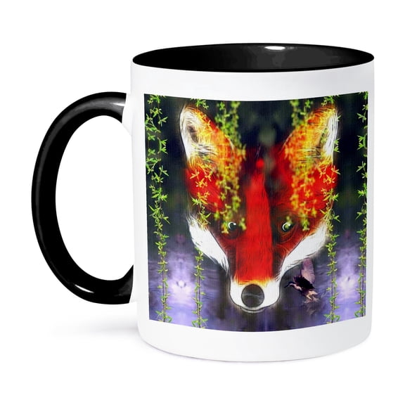 Wilderness Fox Mug 11oz Two-Tone Black