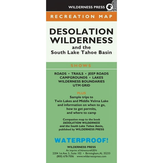 Wilderness Maps Map Desolation Wilderness and the South Lake Tahoe Basin: Recreation Map, (Paperback)