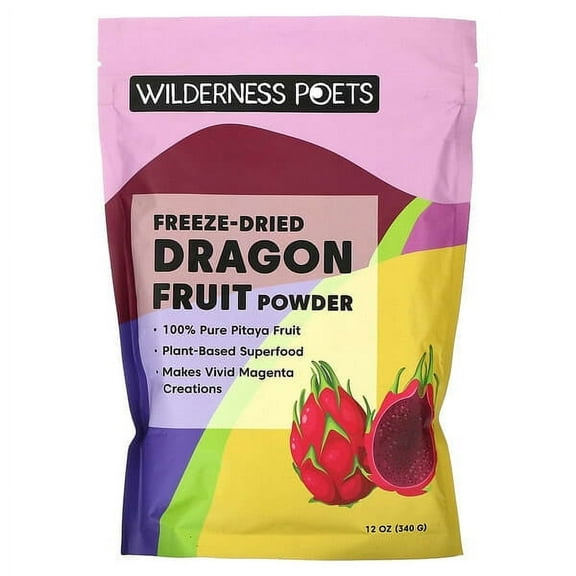 Wilderness Poets, Freeze Dried Dragon Fruit Powder, 12 oz Pack of 2