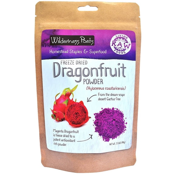 Wilderness Poets Freeze Dried Dragon Fruit Powder, 3.5 oz (99 g)