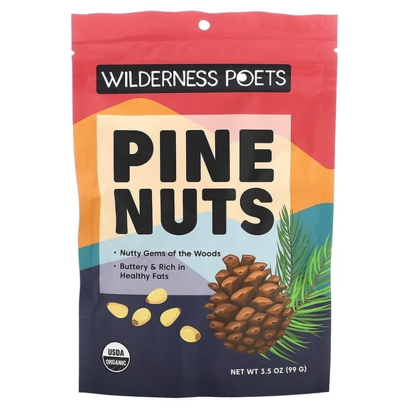 Wilderness Poets, Organic Pine Nuts, 3.5 oz Pack of 4