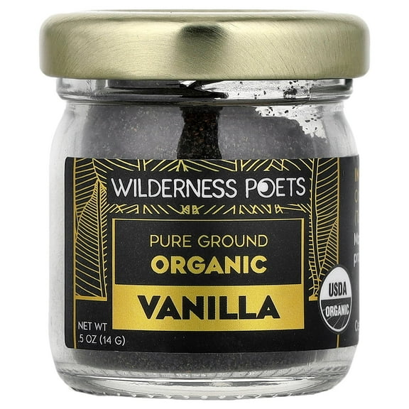 Wilderness Poets Pure Ground Organic Tahitian Vanilla, 0.5 oz (14 g)