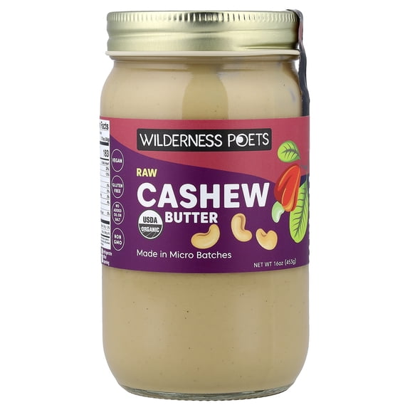 Wilderness Poets Raw Cashew Butter, 16 oz (453 g)