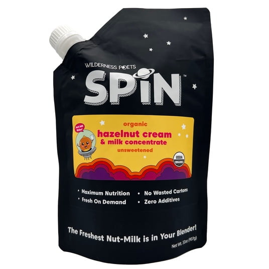 Wilderness Poets SPiN Hazelnut Milk & Cream Concentrate, Unsweetened, Organic-2 lb squeezie