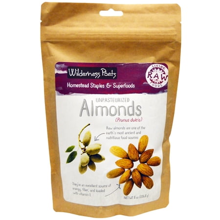 Wilderness Poets Organic Unpasteurized Almonds, Unsalted, 8 oz (226 g)