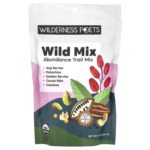 Wilderness Poets, Wild Mix, Abundance Trail Mix, 8 oz (226 g) Pack of 2