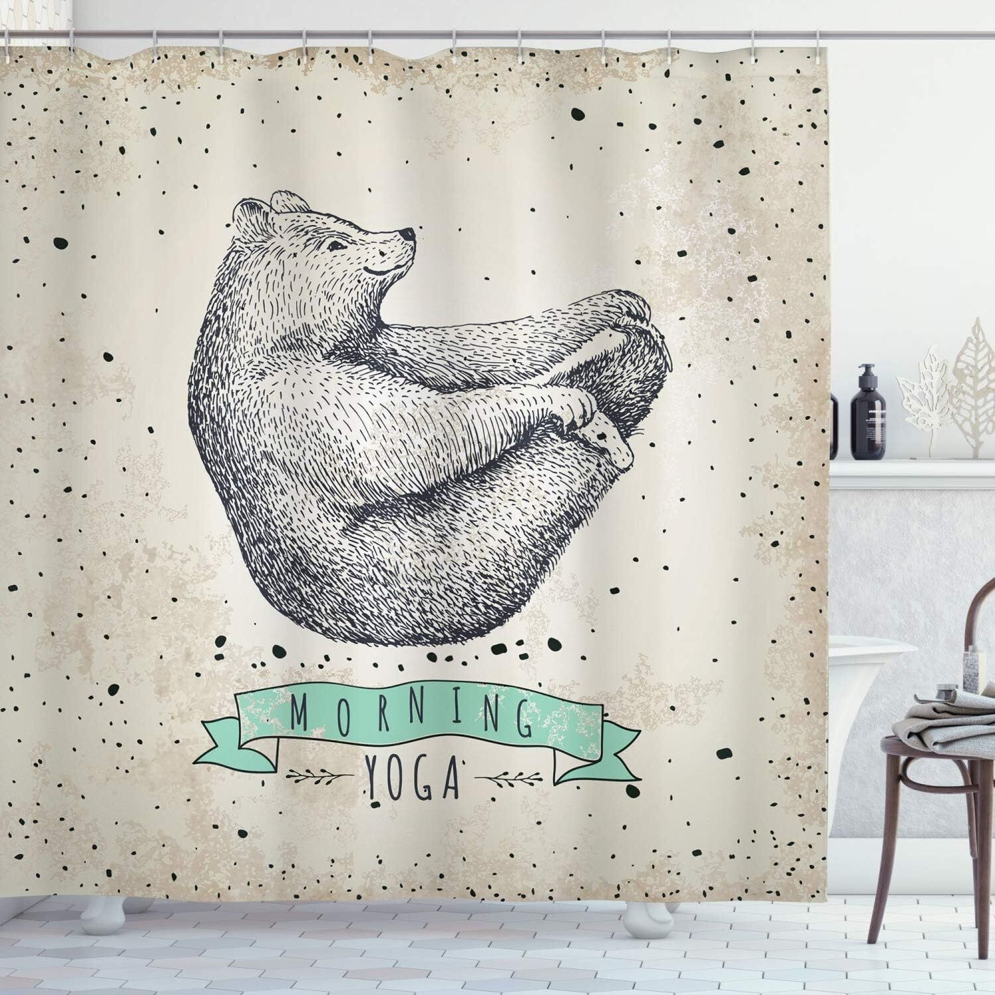 Wilderness Retreat Bearthemed Bathroom Ensemble with Rustic Shower