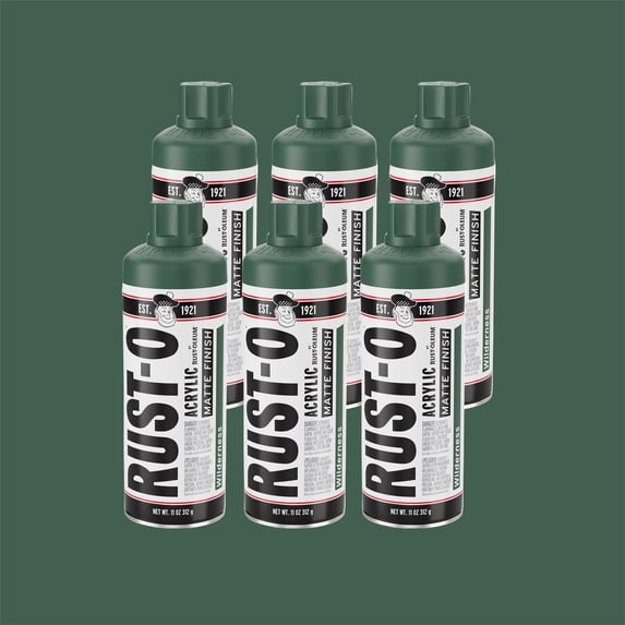 6 Pack, Wilderness, Rust-Oleum Rust-O Acrylic Matte Spray Paint-392204, 11 oz