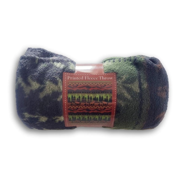 Wilderness Stripe Fleece Throw - 50 x 60 Inches