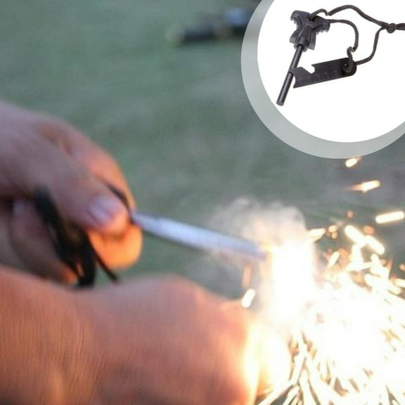 Wilderness Survival Flint,Wing Shaped Wide Handle Fire Starter,Waterproof Easy Ignition Fire Tool,Multifunctional Alloy Fire Starter,Fire Making Tool for Camping,Hiking and Outdoor Adventures