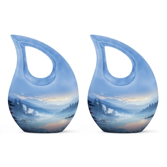 Wilderness urn - urns for adult female & male - burial urns for cremated remains - urns human ashes - human urns for ashes - ash urns for humans keepsake (Size - 4inch, 2Pcs)