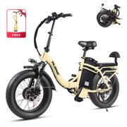 Wildeway Folding Dual Motors Electric Bike for Adult, 2000W 48V 32AH UL2849 Removable Battery Mountain bike 20*4.0 Fat Tire up to 28MPH&90Miles Long Range Ebike Off-road Dual Hydraulic&Brake Bicycle