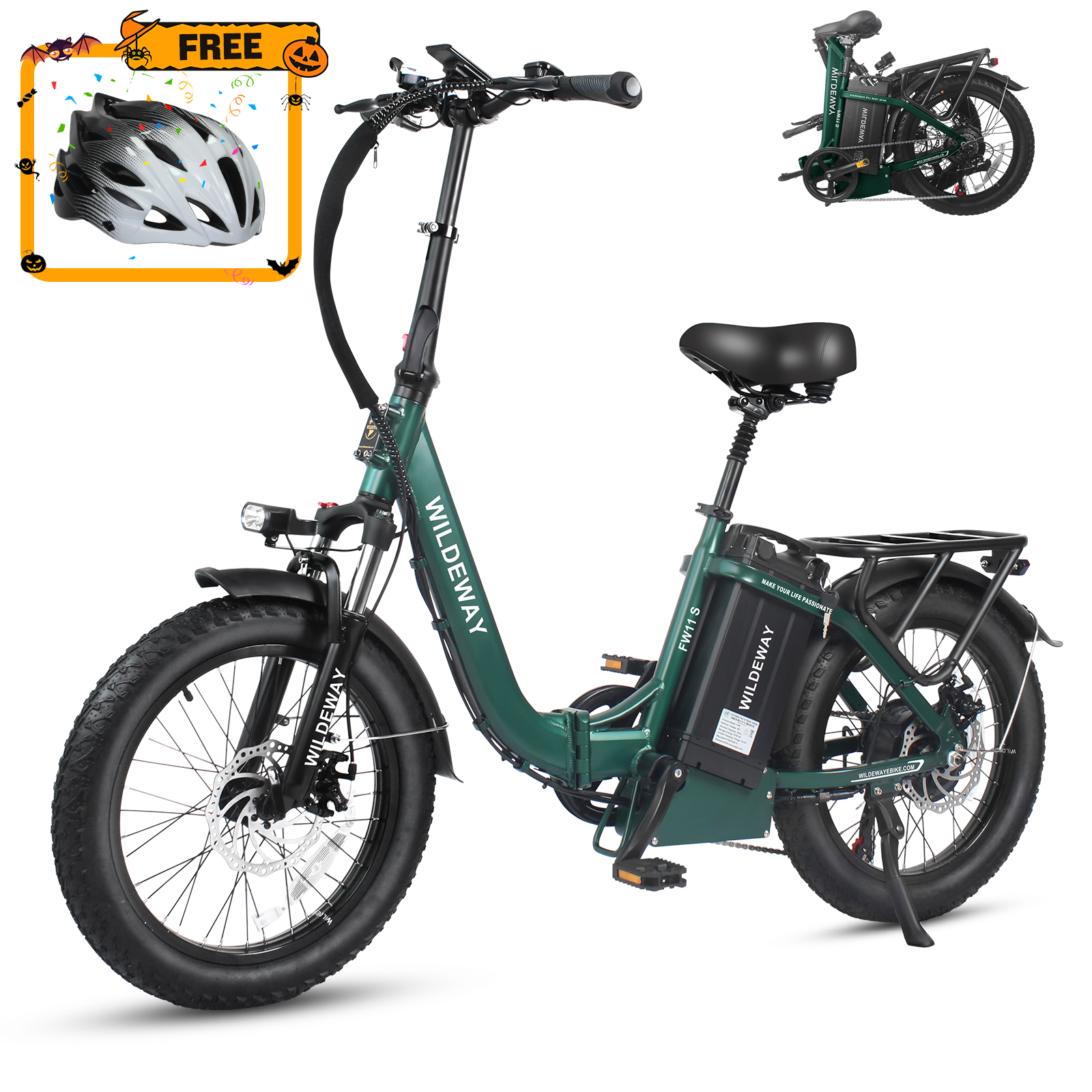 Wildeway Folding Electric Bicycle for Adults ,750w Motor，48v 32ah