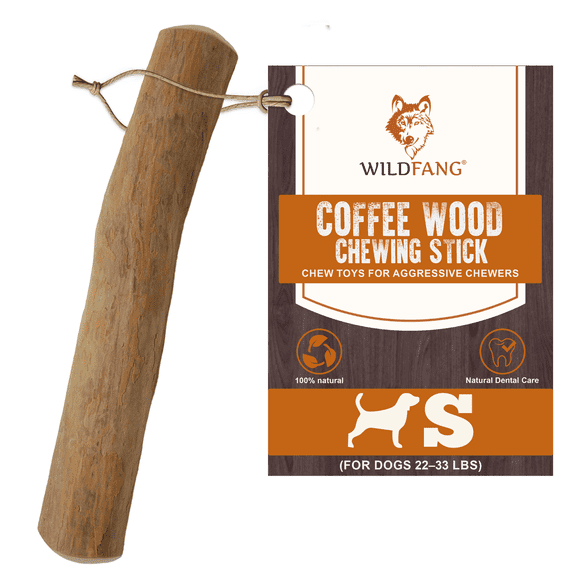 Wildfang® 1 Coffee Wood Dog Chew Stick (Size S) - Natural Dog Chew Toy for Aggressive Chewers