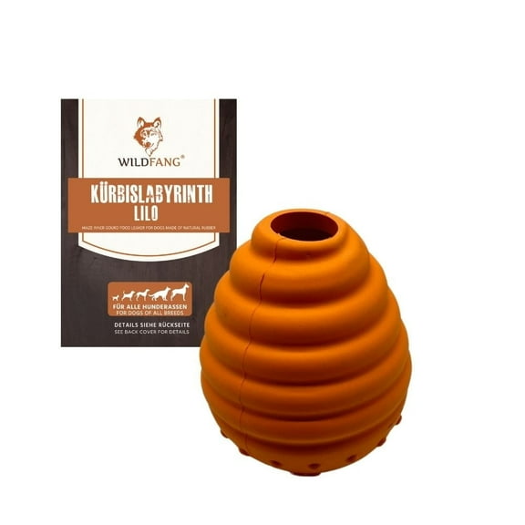 Wildfang® Lilo Pumpkin Maze Interactive Dog Toy – Natural Rubber Treat Dispenser Puzzle for Mental Stimulation – Durable Dog Chew Toy