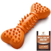 Wildfang  Squeaky Dog Bone Toy   Durable Natural Rubber Squeaker Toy for Dogs   Tough Chew Toy for Small, Medium & Large Dog Breeds
