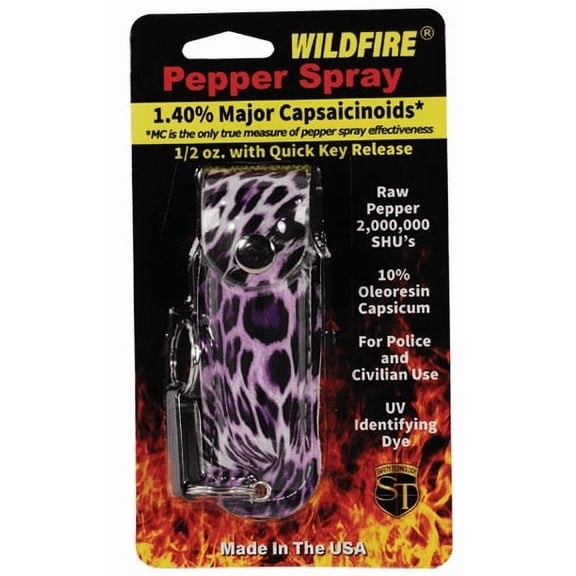 Wildfire 1.4% Mc 1/2 Oz Pepper Spray Fashion Leatherette Holster And Quick Release Keychain