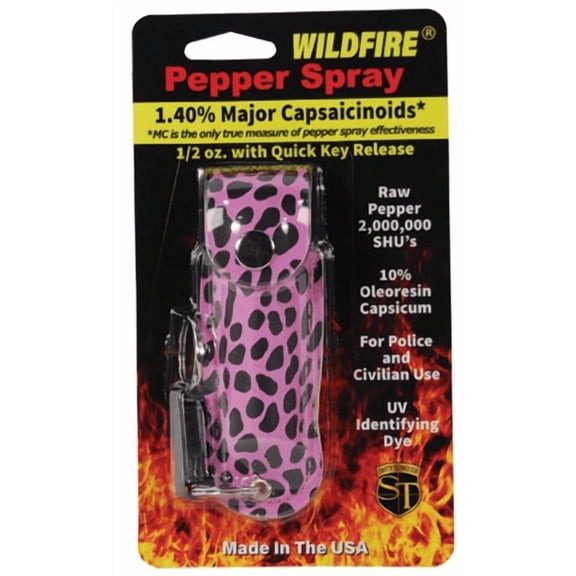 Wildfire 1.4% Mc 1/2 Oz Pepper Spray Fashion Leatherette Holster And Quick Release Keychain