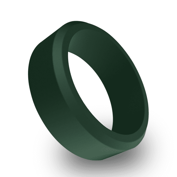 Wildfire Ring Beveled Silicone Ring for Men Women Wedding Band (Hunter, 10)