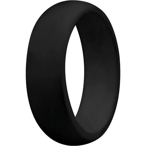 Wildfire Ring Neon Silicone Wedding Ring  Engagement Ring, Silicone Rubber Wedding Bands for Men Women, Anniversary Idea for Couples (Black - Plain, 10)