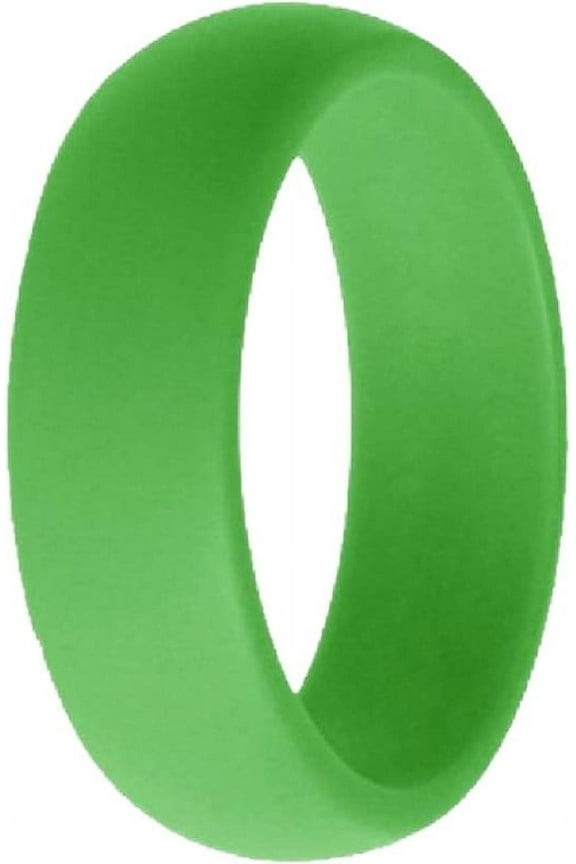 Neon Silicone Wedding Ring Engagement Ring, Silicone Rubber Wedding Bands for Men Women, Anniversary Idea for Couples (Green - Plain, 12)