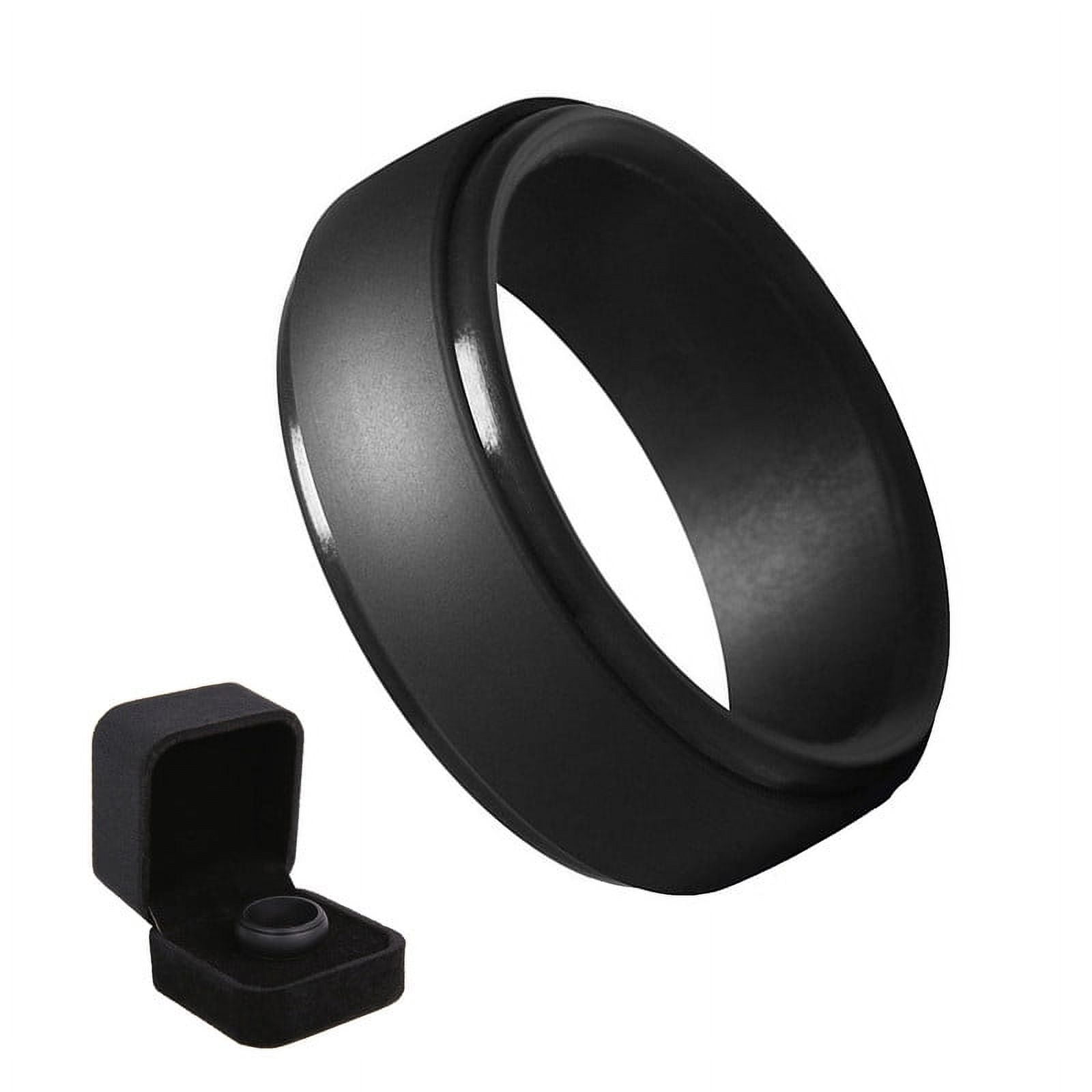 ROQ Silicone Wedding Ring For Men - 4 Packs/Single Mens Silicone Rubber