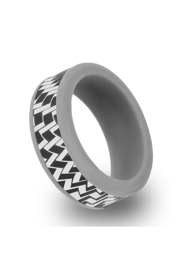 Silicone Carbon Ring for Men Women Wedding Band for Couples (Gray, 10)