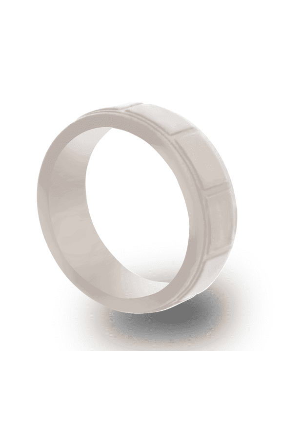 Silicone Square Wedding Ring, Engagement Ring, Silicone Rubber Wedding Bands for Men Women, Surprise Couples, Valentine's Day (Plain-White, 9)