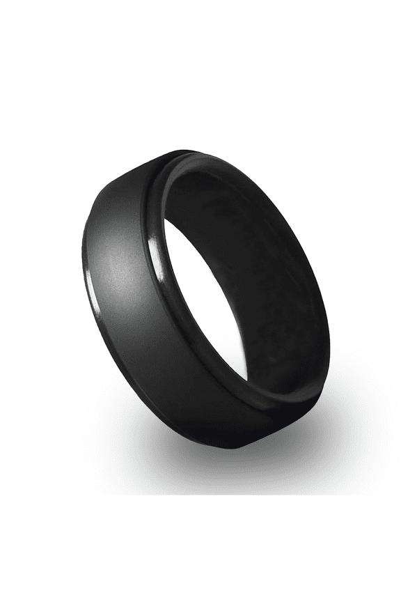 Silicone Wedding Ring Engagement Ring Silicone Rubber Wedding Bands for Men Women Anniversary Couples Gift (Black - 1 Ring 14)