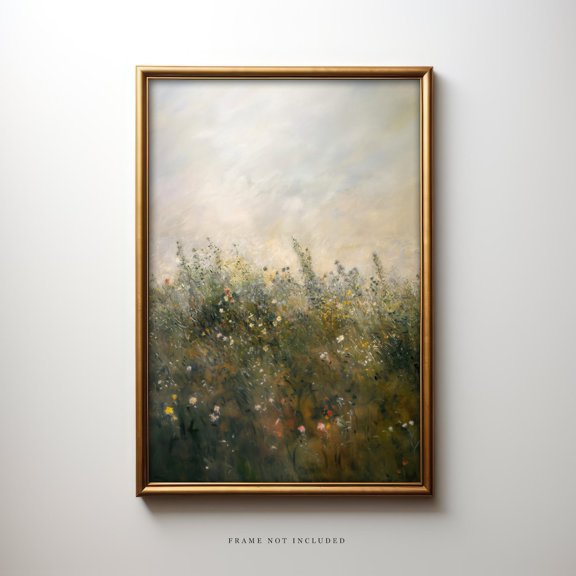 Wildflower Art Print, Field Of Flowers, Country Landscape, Wall Art