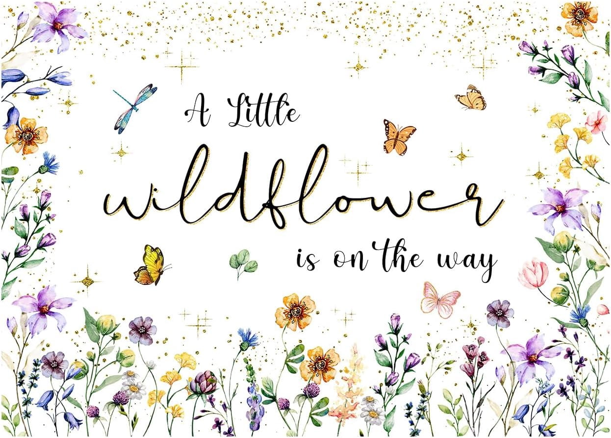 Baby In Bloom Backdrop Watercolor Wildflower Baby Shower Party Decorations Girls Baby In Bloom Banner Butterfly Floral Baby Shower Decor