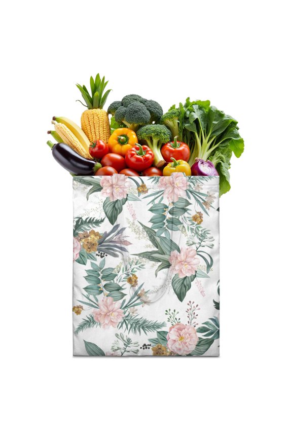 Wildflower Bloom Canvas Tote Bag – Nature-Inspired Artistic Reusable Shopping Bag