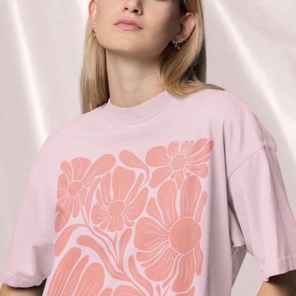 Wildflower Boho Graphic T-Shirt – Retro Floral Baggy Tee, Gift for Her - Best Friend, Mom