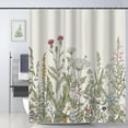 thumbnail image 1 of Wildflower Botanical Shower Curtain for Bathroom Decor Floral Flower Plant Green Leaves Bathroom Accessories 72x72in, 1 of 7