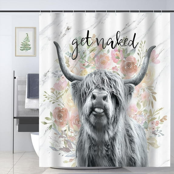 Wildflower Botanical Shower Curtain for Bathroom Decor Floral Flower Plant Green Leaves Bathroom Accessories 72x72in