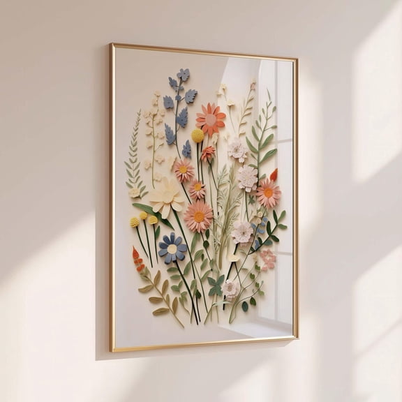 Wildflower Bouquet : Paper Flowers Art, Unframed Poster Size 24x36